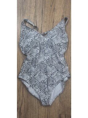 All In Motion Snakeskin Pattern One Piece Swimsuit Bathingsuit Women's Sz. Large